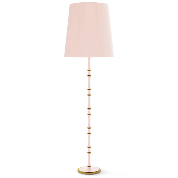 Rose Water painted aluminum floor lamp with modern brass accents, Rose Water Painted Shade — Kane Grande by Robert Abbey