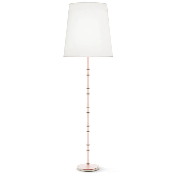 Rose Water painted aluminum floor lamp with polished nickel accents, Ascot White — Kane Grande by Robert Abbey