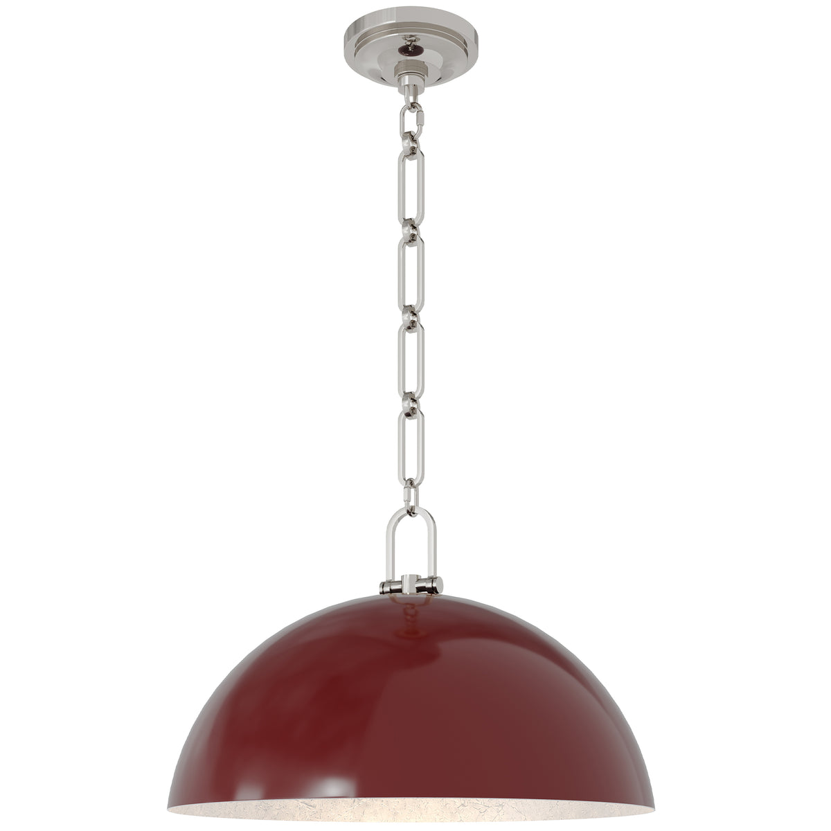 Anderson 18" Dome Pendant in Sangria with Polished Nickel