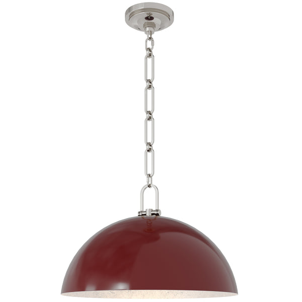 Anderson 18" Dome Pendant in Sangria with Polished Nickel
