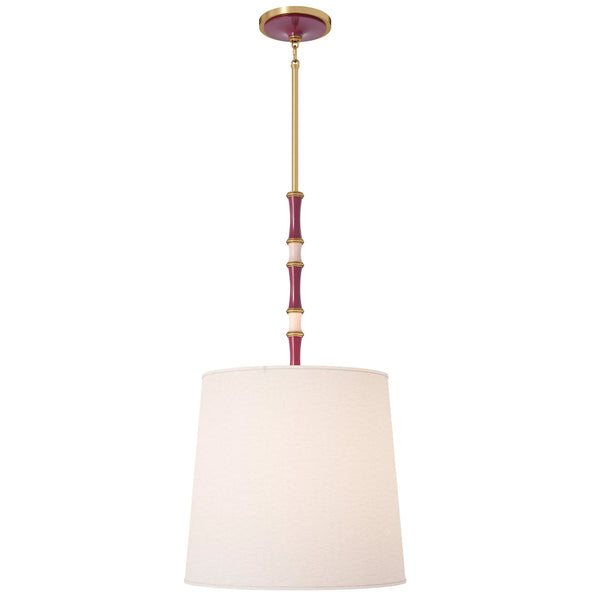 Sugar Plum and Rose Water painted aluminum pendant light with modern brass accents, Fondine — Kane Grande by Robert Abbey