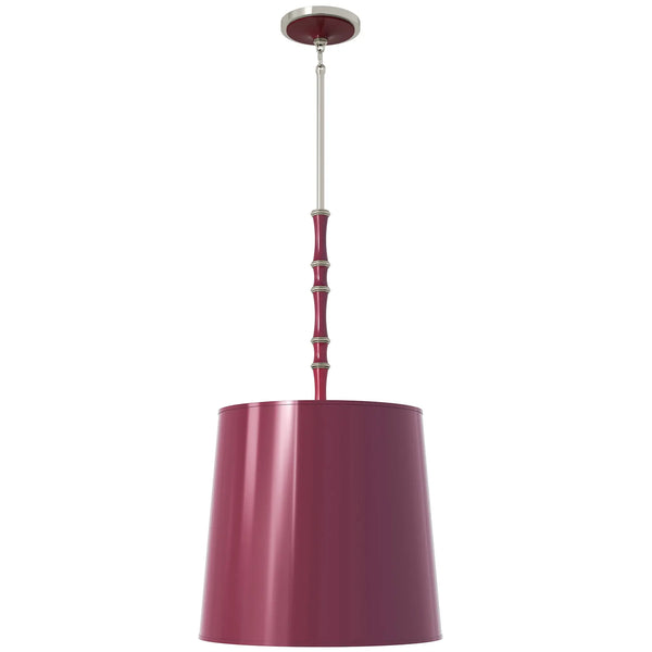 Sugar Plum painted aluminum pendant light with polished nickel accents, Sugar Plum Painted Shade — Kane Grande by Robert Abbey