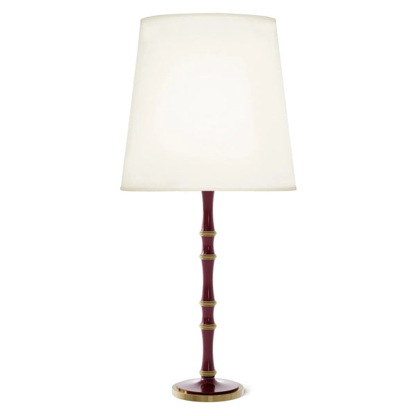 Sugar Plum painted aluminum table lamp with modern brass accents, Fondine — Kane Grande by Robert Abbey