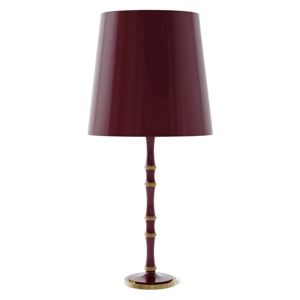 Sugar Plum painted aluminum table lamp with modern brass accents, Sugar Plum Painted Shade — Kane Grande by Robert Abbey