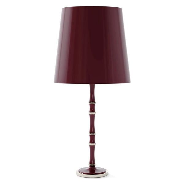 Sugar Plum painted aluminum table lamp with polished nickel accents, Sugar Plum Painted Shade — Kane Grande by Robert Abbey
