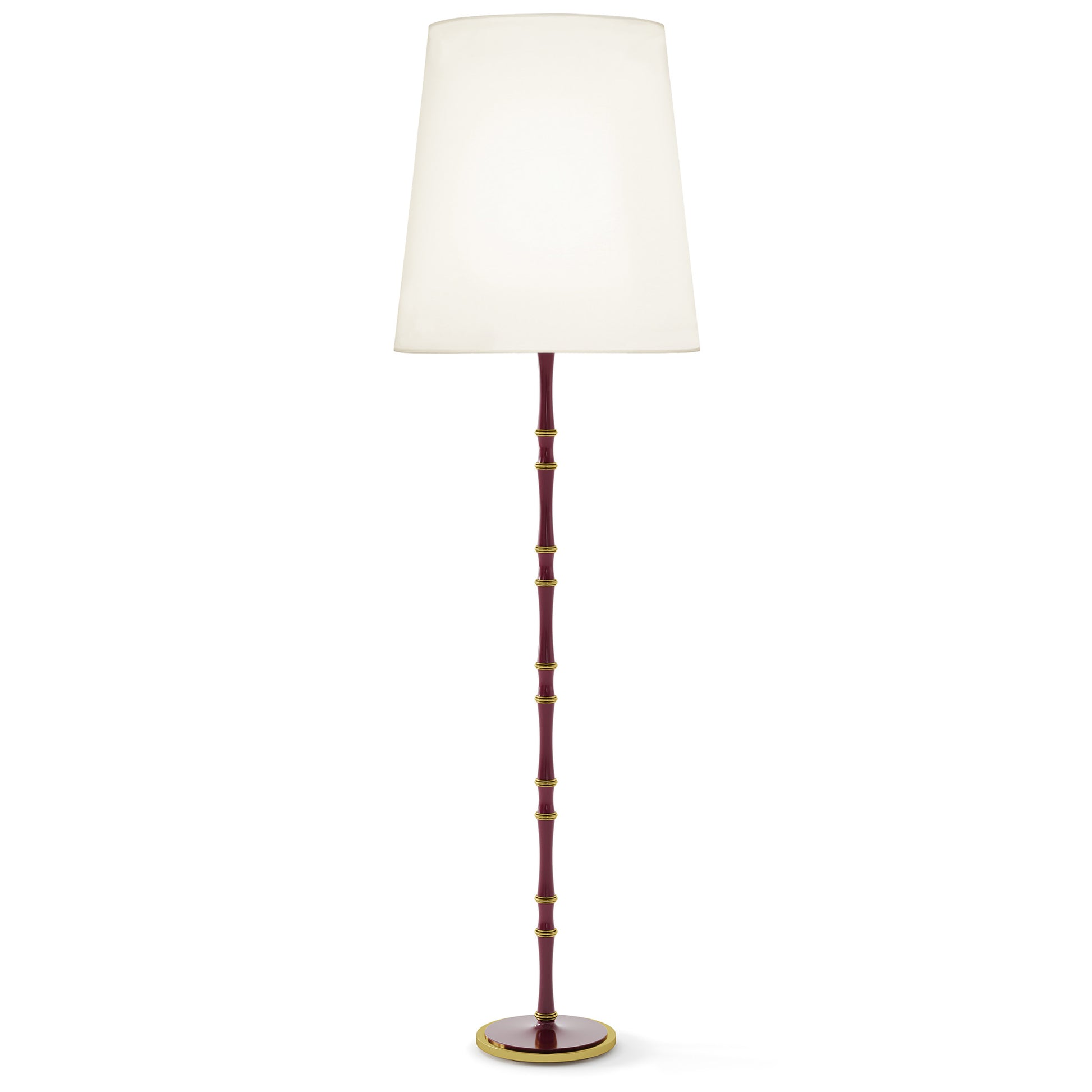 Sugar Plum painted aluminum floor lamp with modern brass accents, Fondine — Kane Grande by Robert Abbey