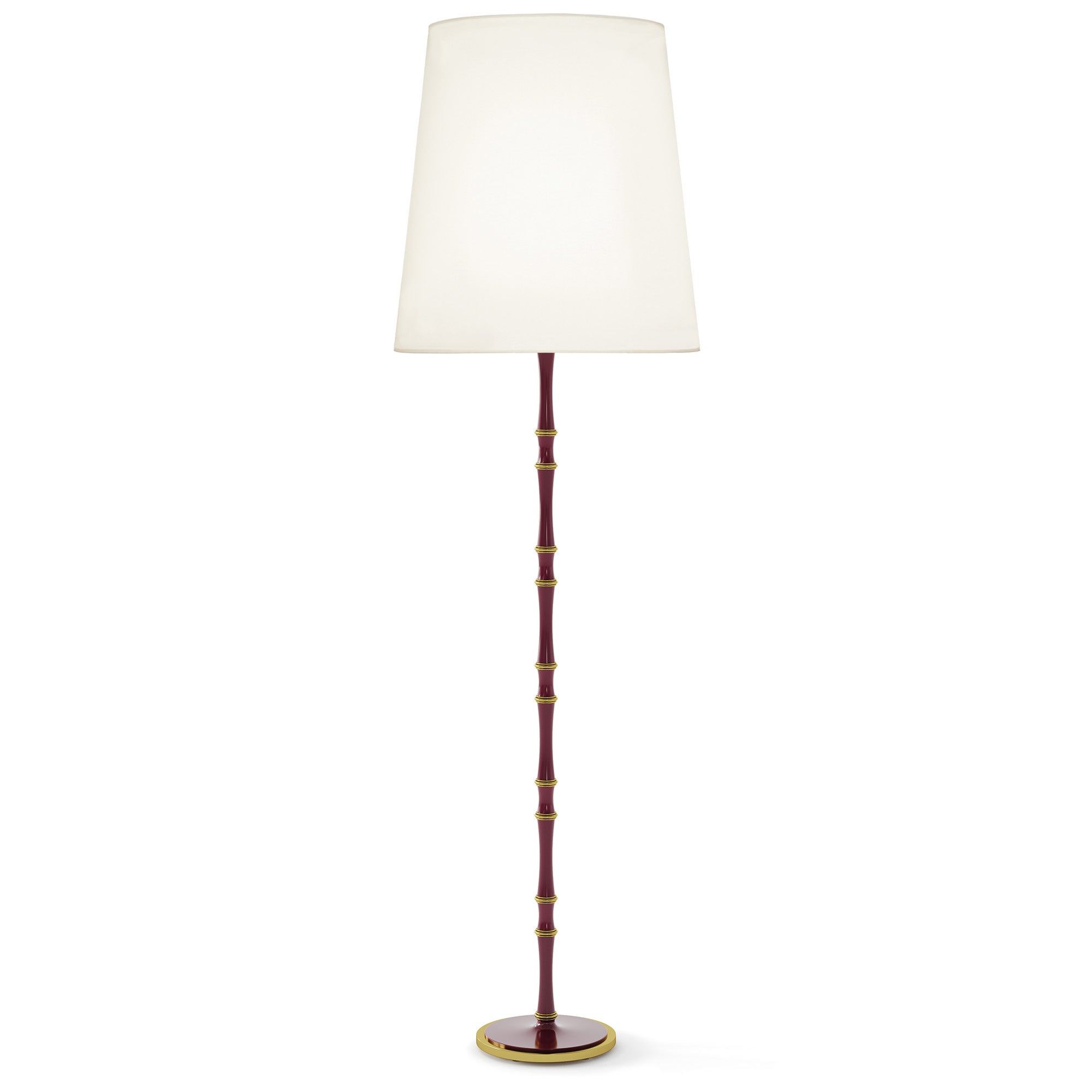 Sugar Plum painted aluminum floor lamp with modern brass accents, Fondine — Kane Grande by Robert Abbey