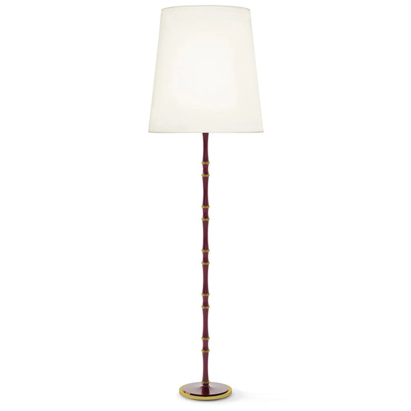 Sugar Plum painted aluminum floor lamp with modern brass accents, Fondine — Kane Grande by Robert Abbey