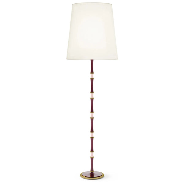 Sugar Plum and Rose Water painted aluminum floor lamp with modern brass accents, Fondine — Kane Grande by Robert Abbey