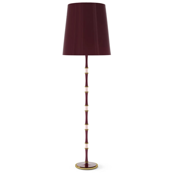 Sugar Plum and Rose Water painted aluminum floor lamp with modern brass accents, Sugar Plum Painted Shade — Kane Grande by Robert Abbey