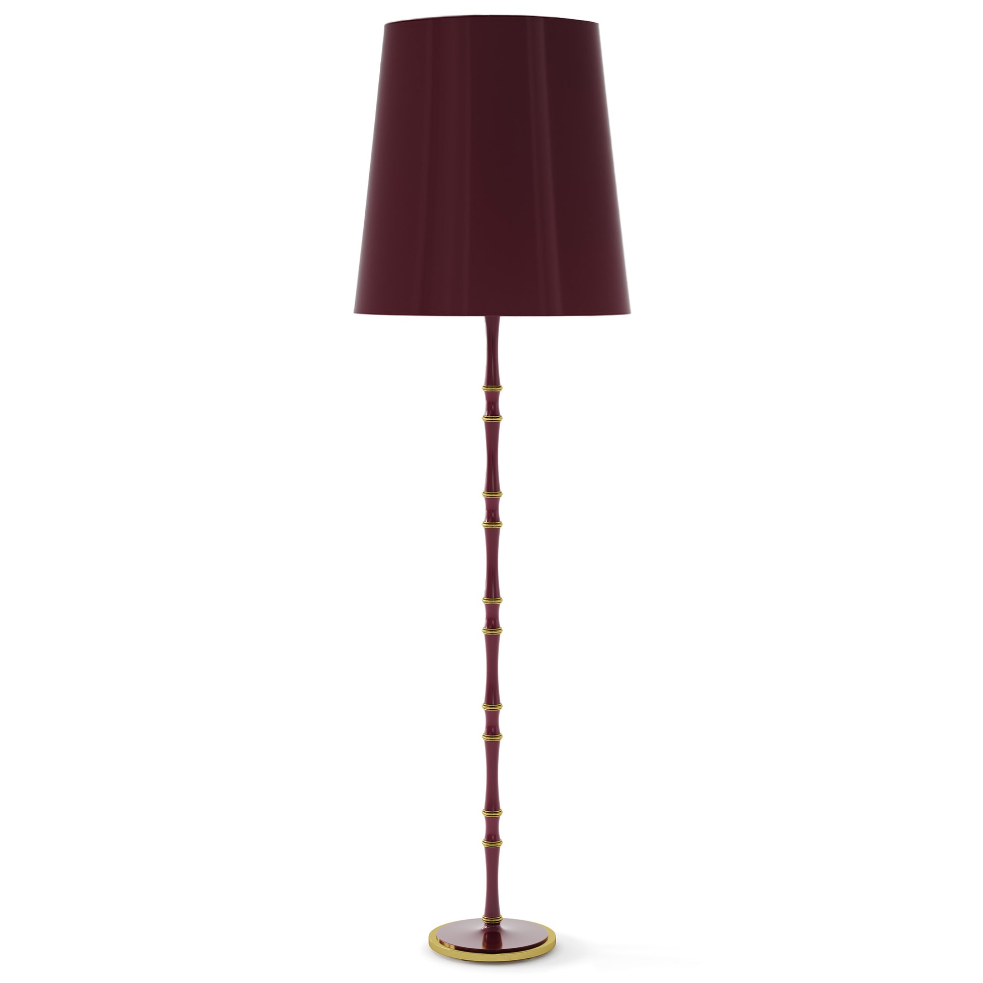Sugar Plum painted aluminum floor lamp with modern brass accents, Sugar Plum Painted Shade — Kane Grande by Robert Abbey