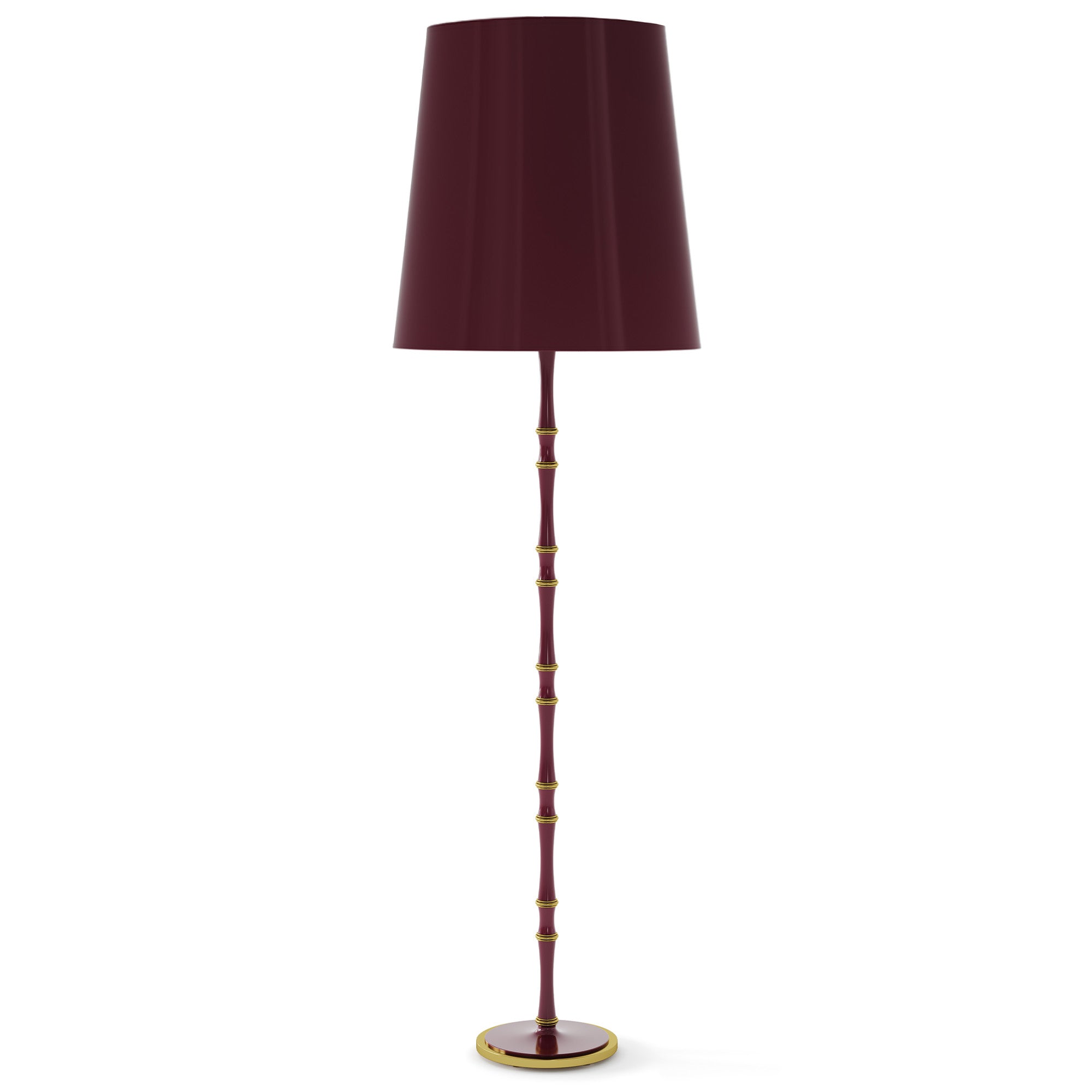 Sugar Plum painted aluminum floor lamp with modern brass accents, Sugar Plum Painted Shade — Kane Grande by Robert Abbey