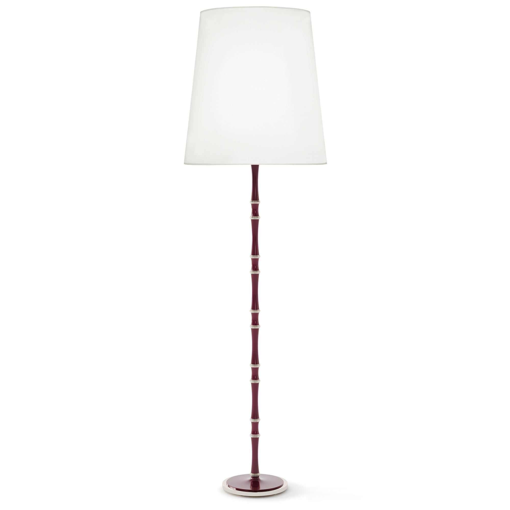 Sugar Plum painted aluminum floor lamp with polished nickel accents, Ascot White — Kane Grande by Robert Abbey