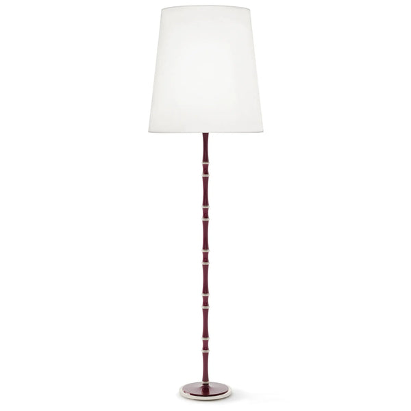 Sugar Plum painted aluminum floor lamp with polished nickel accents, Ascot White — Kane Grande by Robert Abbey